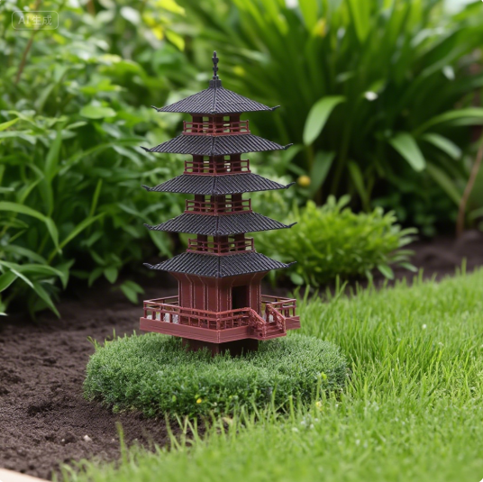 Aquarium Planting - Garden Aquarium Bonsai Decor MINI เจดีย์รูปปั้นจีนโบราณอาคาร