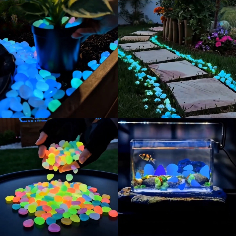 Aquarium Planting - หินเรืองแสงหลากสีสันสำหรับตกแต่งสวน ทางเดินกลางแจ้ง ตู้ปลา และกระถางต้นไม้