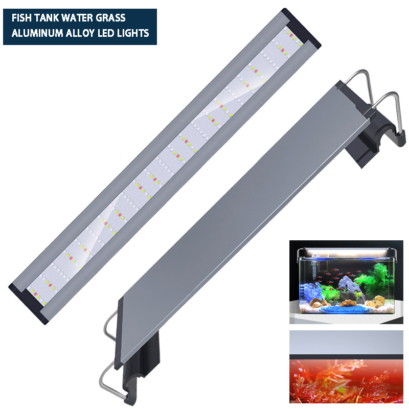 Aquarium Plant Growth Light - ไฟ LED บางเฉียบสำหรับตู้ปลา, อะลูมินัมอัลลอยเจริญเติบโตของพืชน้ำไฟภายนอกอาคารไฟ LED