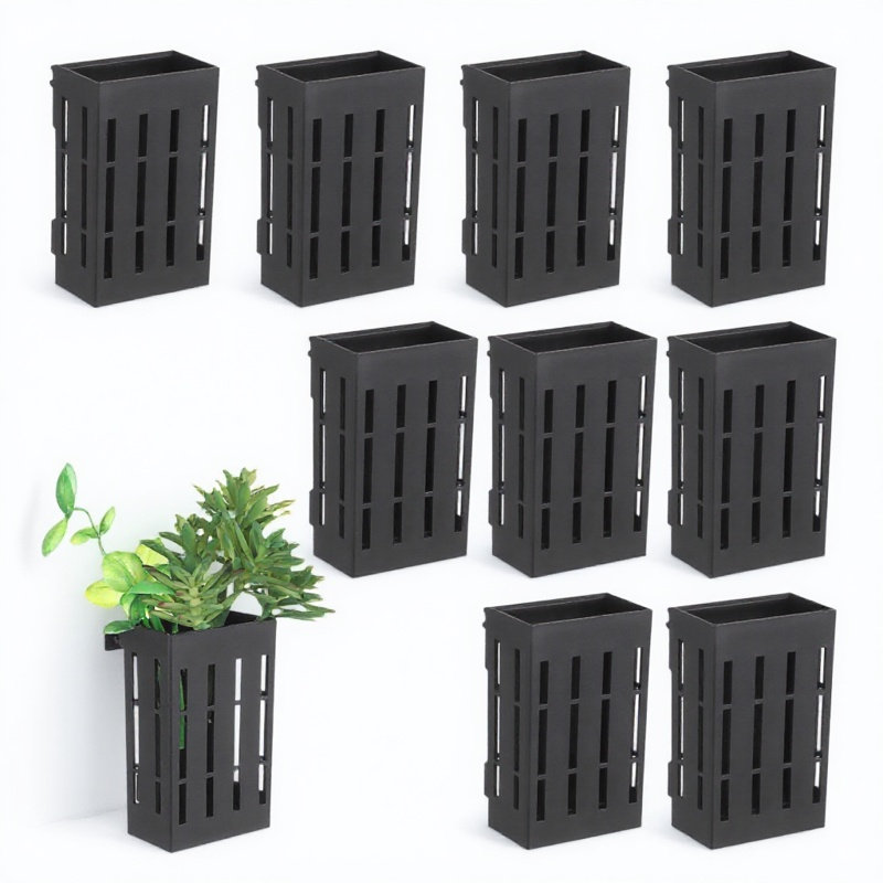 Aquarium Planting - ตะกร้าแขวนสำหรับปลูกพืชในตู้ปลา 10 ชิ้น ทำจากพลาสติกแบบมีช่อง เหมาะสำหรับการเจริญเติบโตของราก ติดตั้งบนผนังตู้ปลา