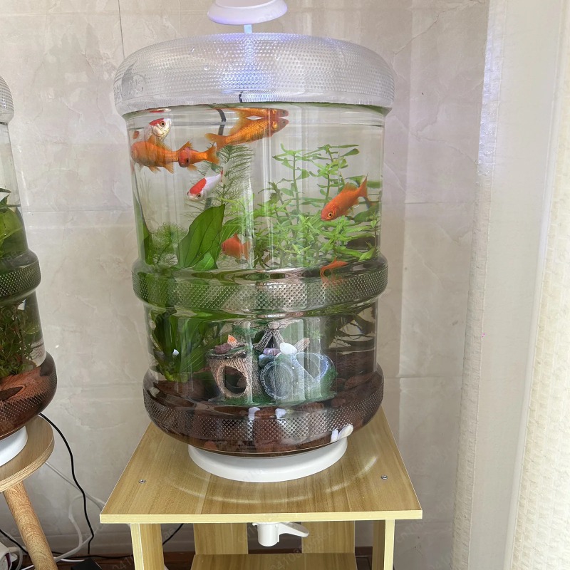 Aquarium Planted Set Up - ตู้ปลาสำเร็จรูปขนาด 30x30 ซม. ทำจากพลาสติก ดีไซน์สร้างสรรค์ พร้อมระบบเปลี่ยนน้ำแบบคลิกเดียว