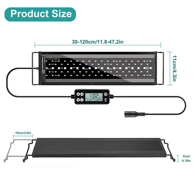 ไฟ LED สเปกตรัมเต็มรูปแบบขนาด  - Planted Aquarium Hours บทวิจารณ์และราคา