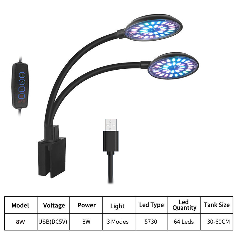 USB พิพิธภัณฑ์สัตว์น้ํา ไฟ LED - Aquarium Plant Light บทวิจารณ์และราคา